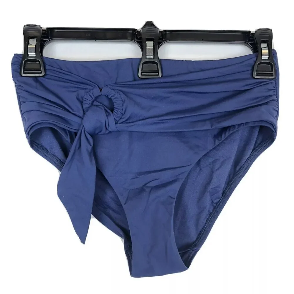 Seafolly, Women’s Wide Side Bikini Swim Bottom, Blue, Size 4